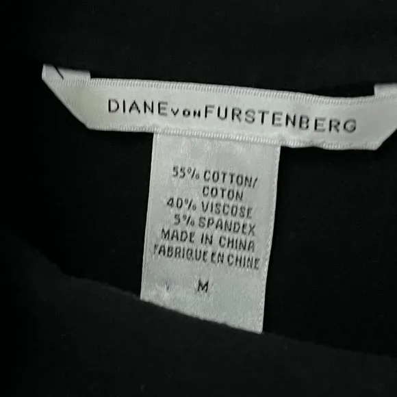 DVF Diane von Furstenberg Turtleneck Top Black Size Medium - Picture 4 of 10